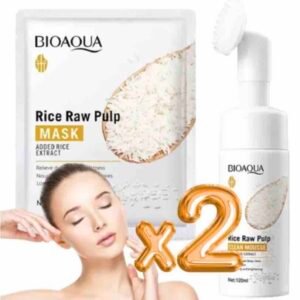 Bioaqua Espuma limpiadora de arroz + velo facial