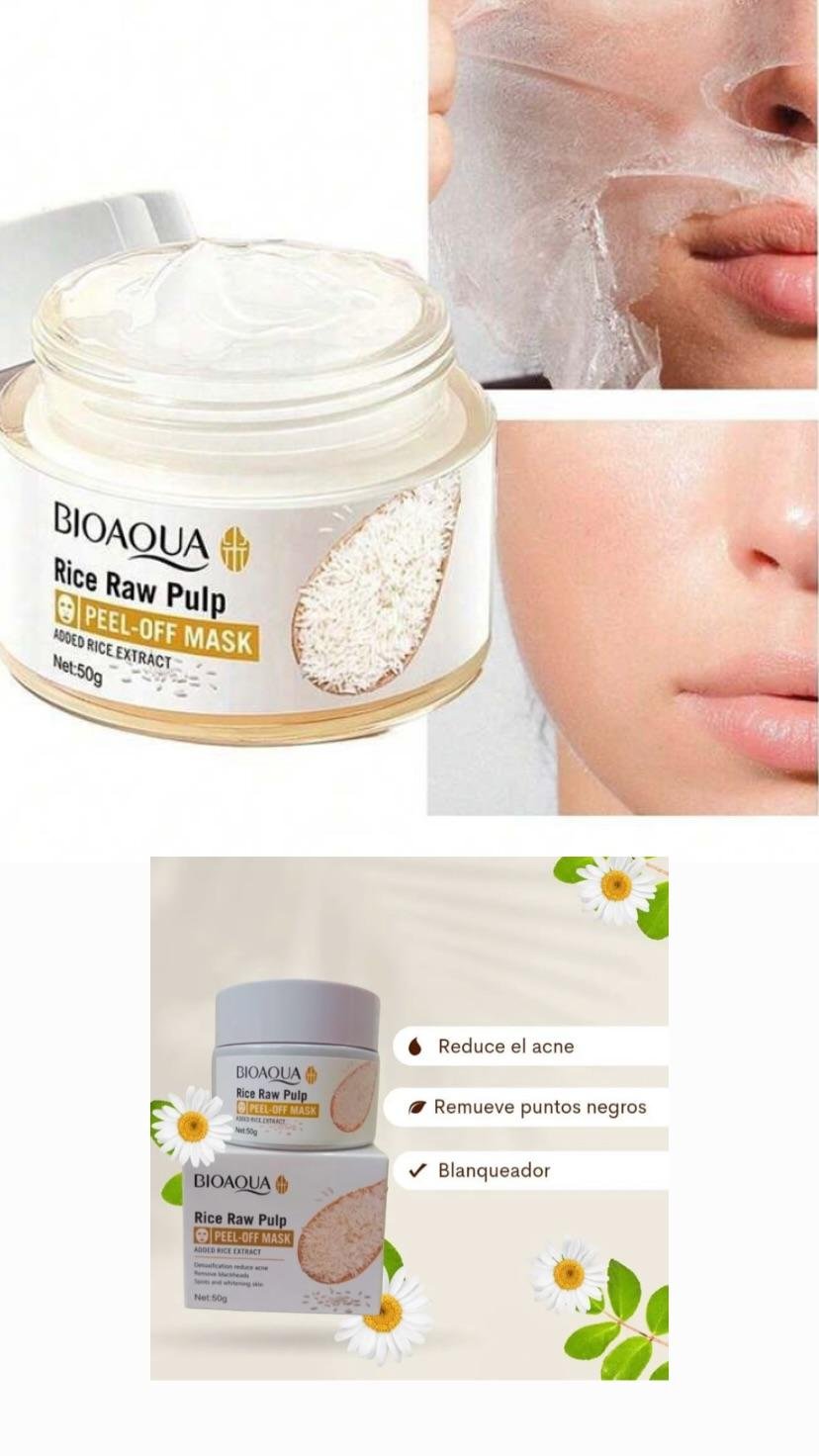 Bioaqua mascarilla hidro plástica PEEL OF ARROZ