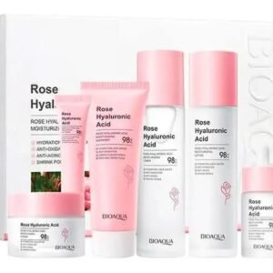 Kit facial de lujo de rosas y ácido hialurónico en caja Bioaqua (6 productos)